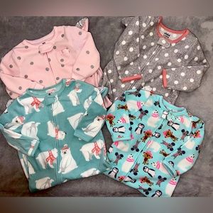 4 thick pajamas. Size 12 months.